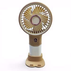 Toptan Şık Tasarımlı Şarjlı Mini Fan - Vizon Tonlarında Masaüstü Vantilatör