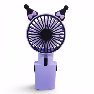 Toptan Kuromi Figürlü Şarjlı Mini Fan - Sevimli Karakter Tasarımlı Taşınabilir Vantilatör