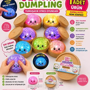 Toptan Sürpriz Kutulu Işıklı Simli Dumpling Squishy Antistres Oyuncak
