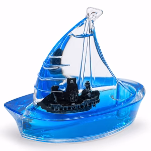 Toptan Büyük Boy Yelken Tasarımlı Batmayan Gemi Sıvı Masa Objesi (12x10 Cm)