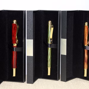 Toptan Özel Kutulu Ahşap Görünümlü Tekli Tükenmez Kalem (14 cm)