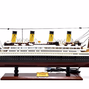 Toptan Özel Tasarım Ahşap Işıklı Titanik Gemi Maketi (80x30 Cm)