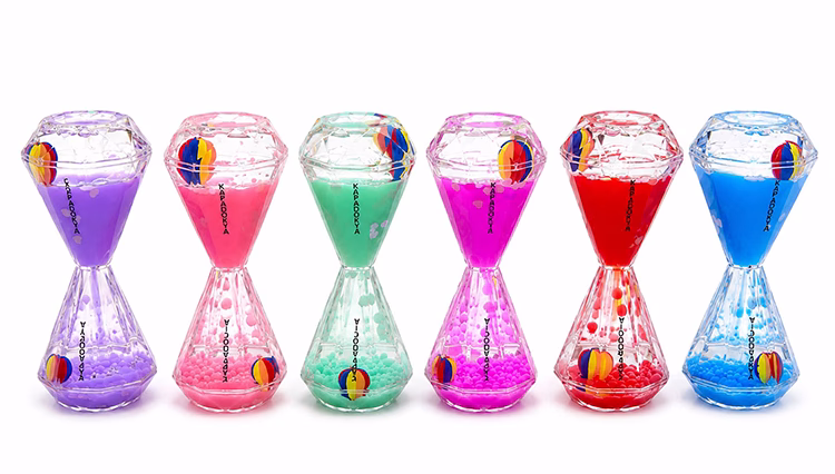 Toptan Dekoratif Kapadokya Balon Figürlü Sıvılı Kum Saati (13x5 Cm)