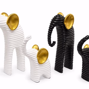 Toptan Dekoratif Polyester 2'li Fil Figürü Seti (17x6x17 Cm)