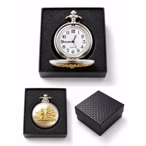 Toptan Gemi Tasarımlı Özel Kutulu Köstekli Saat (4x5 cm)