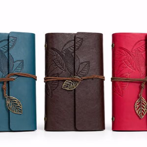 Toptan Yaprak Motifli Vintage Deri Not Defteri 18x12 cm | Kurumsal Promosyon & Kırtasiye