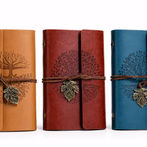 Toptan Hayat Ağacı Motifli Vintage Deri Not Defteri 18x12 cm | Kurumsal Promosyon & Kırtasiye
