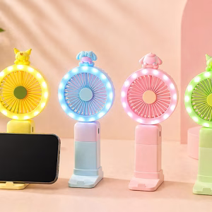 Toptan Mini Şarjlı El Fanı | 2 Kademeli Işıklı Model