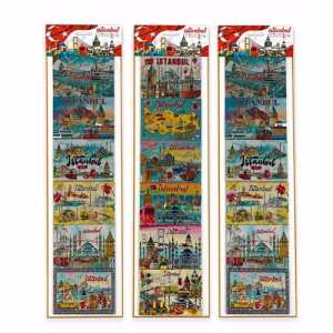 Toptan İstanbul Temalı Silikon Buzdolabı Süsü Magnet 6'lı Set (8x5.5 Cm)