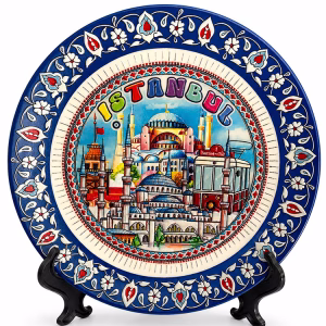 Toptan İstanbul Temalı Porselen Dekoratif Tabak (12 cm)