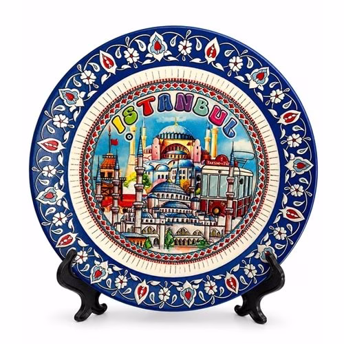 Toptan İstanbul Temalı Porselen Dekoratif Tabak | 20 Cm