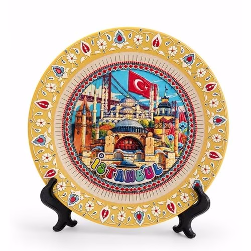 Toptan İstanbul Temalı Porselen Dekoratif Tabak | 20 Cm