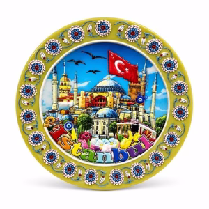 Toptan İstanbul Temalı Dekoratif Seramik Magnet (7,5 cm)