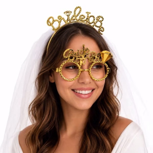 Toptan Bride To Be Gold Taç ve Gözlük Seti | Kına ve Bekarlığa Veda