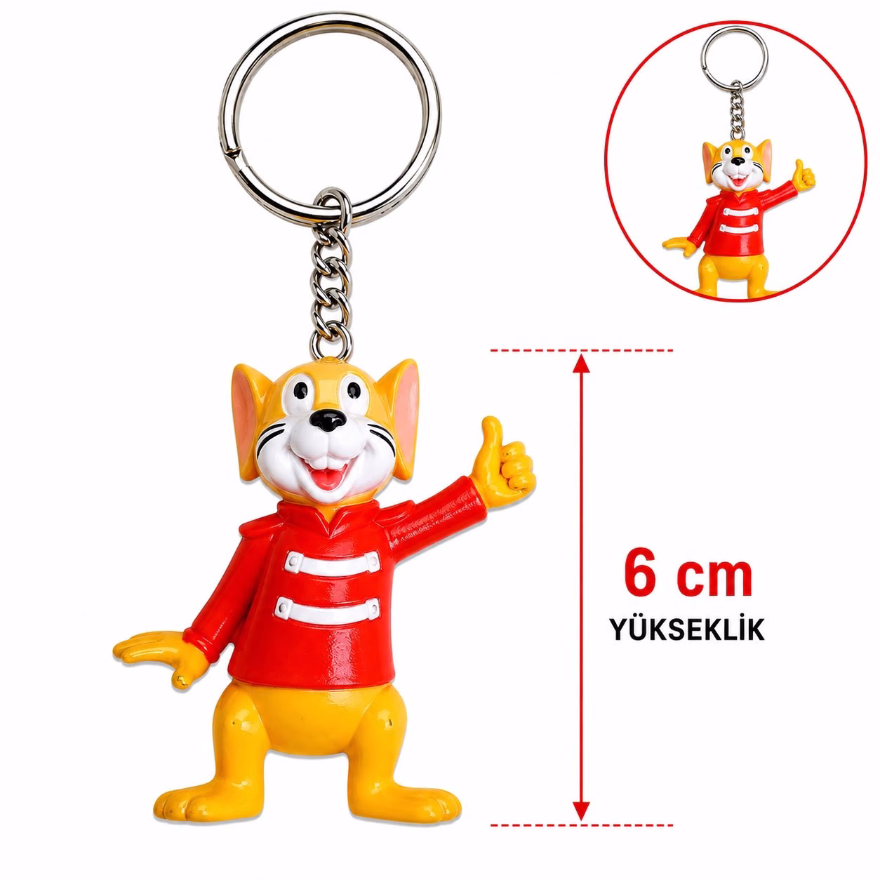 Toptan Sevimli Fare Figürlü Anahtarlık (6 cm)