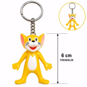 Toptan Sevimli Sarı Kedi Figürlü Anahtarlık (6 cm)