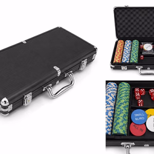Deri Çantalı 300 Chip Ve 2 Adet İskambil Kağitına Sahip Poker Oyunu
