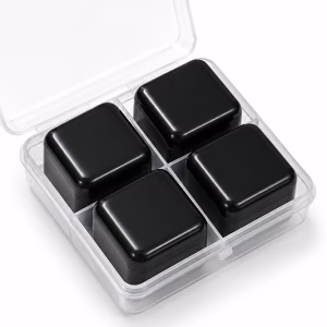 Toptan Paslanmaz Çelik Viski Taşı 4'lü Set - Saklama Kutulu (6x6x3 cm)