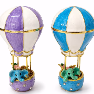 Toptan Swarovski Taşlı Fil Figürlü Hava Balonu Dekoratif Obje (10*5 Cm)