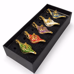 Toptan Swarovski Taşlı 5'li Alaaddin Lambası Hediye Seti