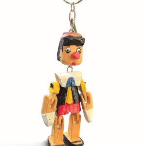 Toptan Pinokyo Anahtarlık Ahşap Figürlü Çanta Süsü (12 Cm)