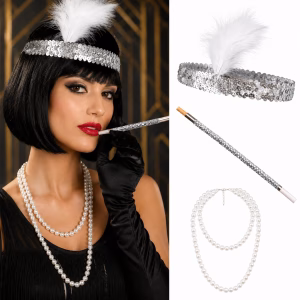 1920ler Gatsby Gümüş Parti Seti
