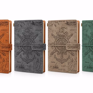 Toptan Dümen ve Çapa Desenli Vintage Deri Defter 20x12 cm | Kurumsal Promosyon & Kırtasiye