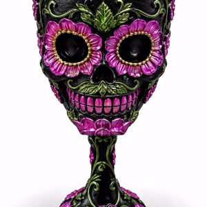 Day Of The Dead Şeker Kuru Kafa Tasarımlı 3D Çelik Kadeh Bardak