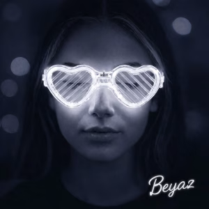Toptan Beyaz LED Işıklı Kalp Gözlük