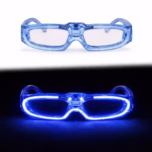 Mavi LED Işıklı Parti Gözlüğü 3 Modlu – Glow & Gece Eğlence Gözlüğü