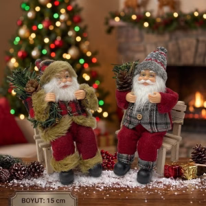 Toptan 15 cm Oturan Noel Baba