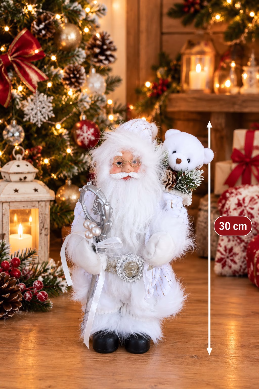 Toptan Beyaz Peluş Noel Baba