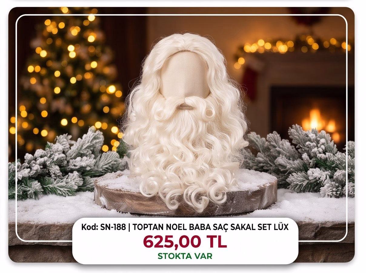 Toptan NOEL BABA SAÇ SAKAL SET LÜX